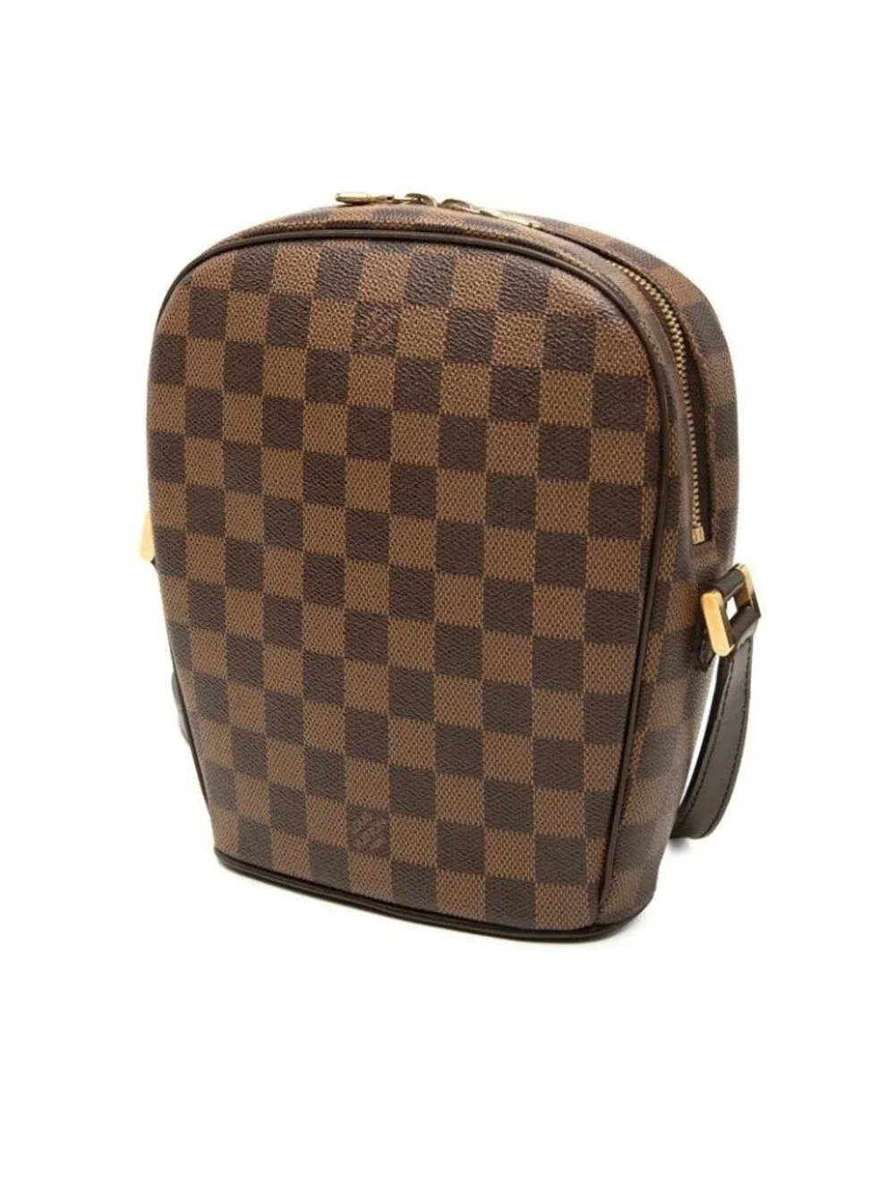 Louis Vuitton Damier Ipanema PM Crossbody Shoulder Bag Brown Leather
